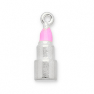 Bedels van Stainless steel Roestvrij staal (RVS) lipstick Silver-pink