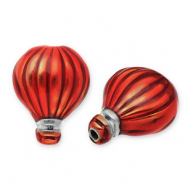 Kralen van Stainless steel Roestvrij staal (RVS) hot air balloon Silver-red
