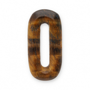 Hangers van natuursteen tijgeroog ovaal Golden brown