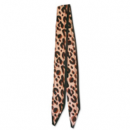 Bandana sjaal with leopard print Light brown-brown-black