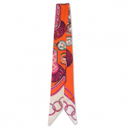 Bandana sjaal with pattern Orange-magenta-beige