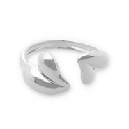 Ringen van Stainless steel Roestvrij staal (RVS) hearts Silver