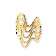 Ringen van Stainless steel Roestvrij staal (RVS) waves Gold