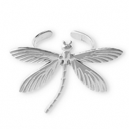 Ringen van Stainless steel Roestvrij staal (RVS) dragonfly Silver