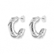 Oorbellen van Stainless steel Roestvrij staal (RVS) oorstekers Silver