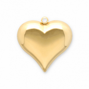 Bedels van Stainless steel Roestvrij staal (RVS) heart Gold