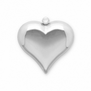 Bedels van Stainless steel Roestvrij staal (RVS) heart Silver