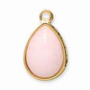 Bedels van Stainless steel Roestvrij staal (RVS) natuursteen drop Gold-pink