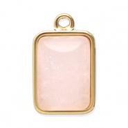 Bedels van Stainless steel Roestvrij staal (RVS) natuursteen rectangle Gold-pink