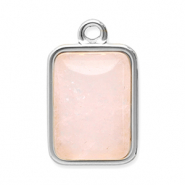 Bedels van Stainless steel Roestvrij staal (RVS) natuursteen rectangle Silver-pink