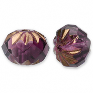 Tsjechische kralen FPB round 10x7mm Amethyst-bronze