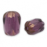 Tsjechische kralen FPB oval 6x4mm Amethyst-bronze
