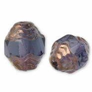 Tsjechische kralen FPB oval 7x6mm Montana blue- bronze