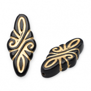 Kralen van acryl rhombus arabesque Black-gold