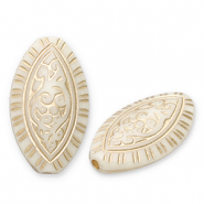 Kralen van acryl oval Off white-gold