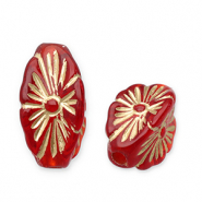 Kralen van acryl oval Red-gold