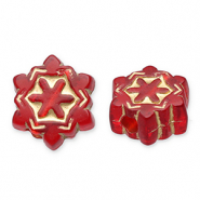 Kralen van acryl snowflake Red-gold