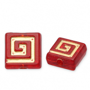Kralen van acryl square Red-gold