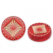 Kralen van acryl disc with square Red-gold