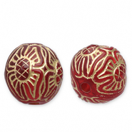 12 mm kralen van acryl round Red-gold