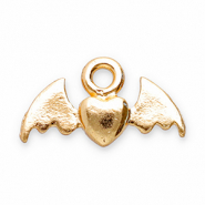 Metaal bedels heart with wings Gold