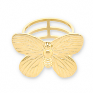 Sjaal ringen van Stainless steel Roestvrij staal (RVS) butterfly Gold