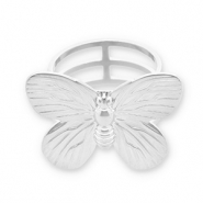 Sjaal ringen van Stainless steel Roestvrij staal (RVS) butterfly Silver