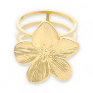 Sjaal ringen van Stainless steel Roestvrij staal (RVS) flower Gold