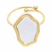 Ringen van Stainless steel Roestvrij staal (RVS) Gold-white