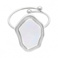 Ringen van Stainless steel Roestvrij staal (RVS) Silver-white