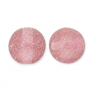 12 mm kralen van acryl met glitter Mauve pink-silver