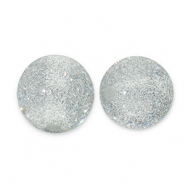 12 mm kralen van acryl met glitter Grey-Silver