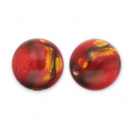 Kralen van resin met glitter 14mm Red-gold