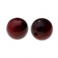 Kralen van resin 14mm Aubergine red