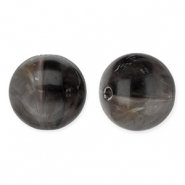 12 mm kralen van acryl round Dark grey-white