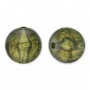 12 mm kralen van acryl round Olive green
