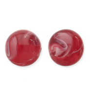 12 mm kralen van acryl round Red-white
