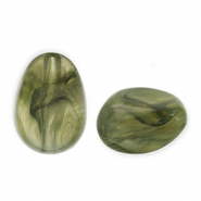 Kralen van acryl egg-shaped Olive green