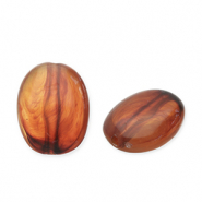 Kralen van acryl oval Orange brown