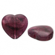 Kralen van acryl heart Aubergine 