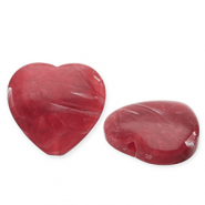 Kralen van acryl heart Red-white