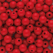 8 mm kralen van acryl shiny Red