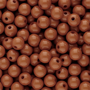 6 mm kralen van acryl shiny Dark cognac brown