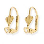 Benodigdheden van Stainless steel Roestvrij staal (RVS) sluitbare oorhanger shell with loop Gold