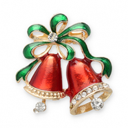Broches christmas bells Gold-red-green