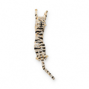 Statement broches tiger Gold-black-transparent