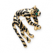 Statement broches tiger Gold-black-green