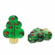 Glas kralen Christmas tree Dark green