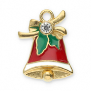 Bedels van Stainless steel Roestvrij staal (RVS) christmas bell Gold-red-green-white