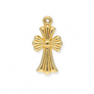Bedels van Stainless steel Roestvrij staal (RVS) cross Gold